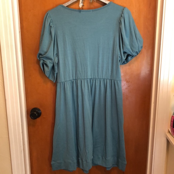 Pretty Turquoise Midi Dress from Yibock. - Picture 2 of 6